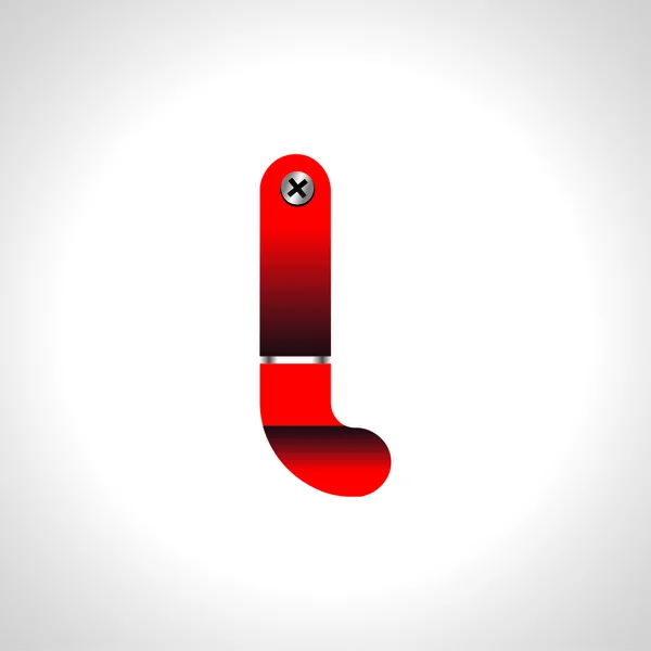 Červené lesklé abeceda — Stockový vektor