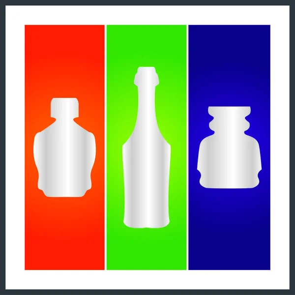 Бутылка и упаковка — стоковый вектор