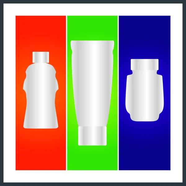 Botella y embalaje — Archivo Imágenes Vectoriales