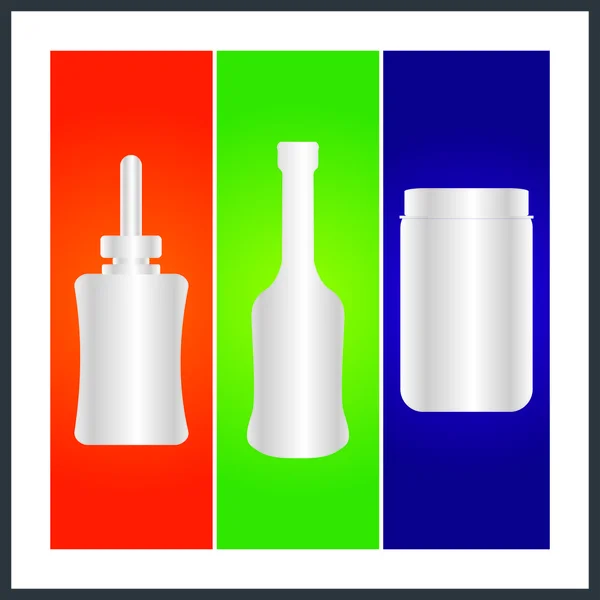 Bottle and packaging — Stock Vector