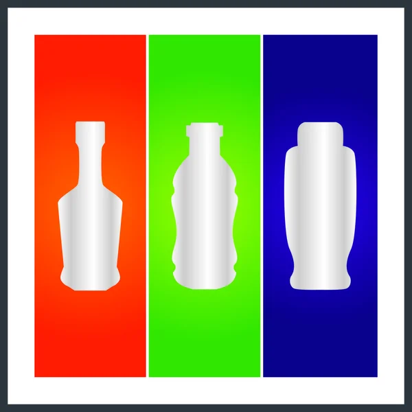 Botella y embalaje — Archivo Imágenes Vectoriales