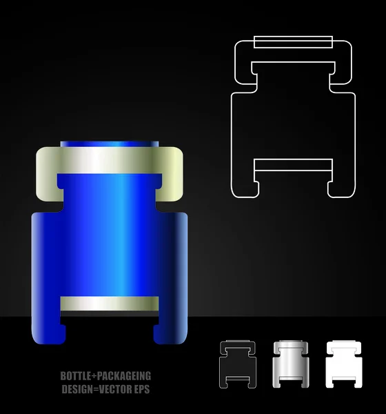 Bottiglia e imballaggio — Vettoriale Stock