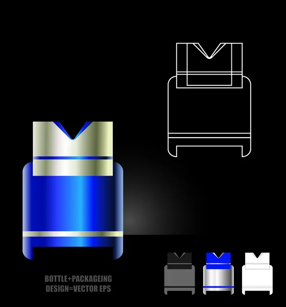 Bottiglia e imballaggio — Vettoriale Stock