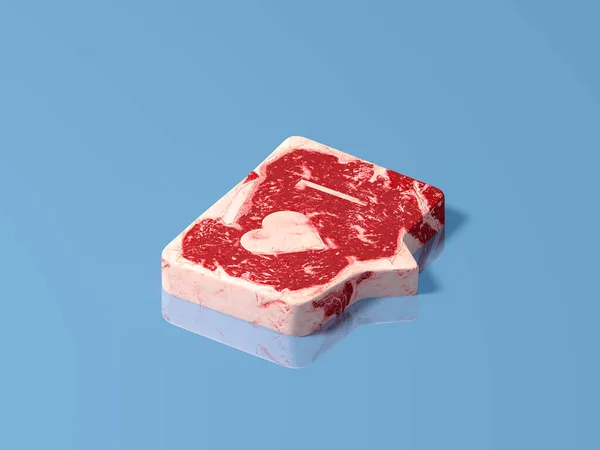 blue backgraund meat like heart