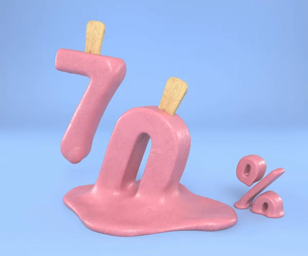 ice cream 70 percent discount 3d rendering