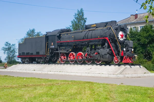 Locomotiva a vapore a Kotlas — Foto Stock