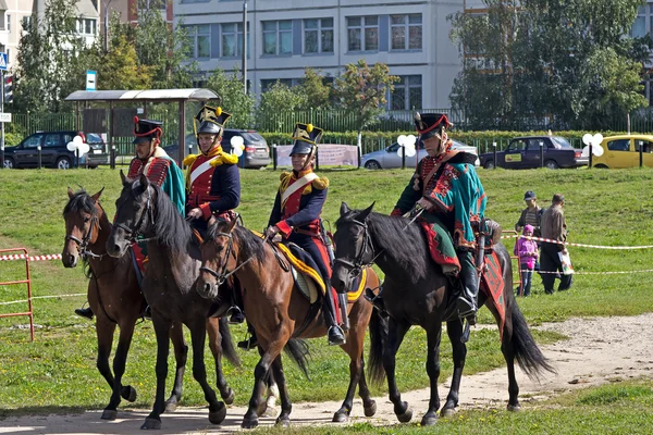 Quattro ufficiali di cavallo francesi — Foto Stock