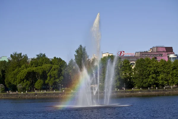 Vyborg. Fountain at the gulf Salakka-Lahti — Stock Photo, Image