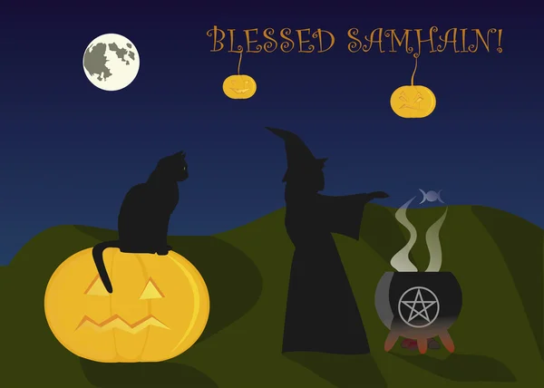 Samhain greeting card — Stock Photo, Image
