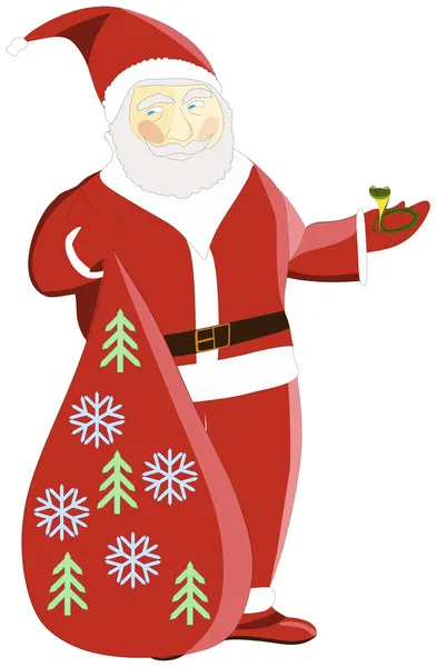 Santa with snake — Stock Vector