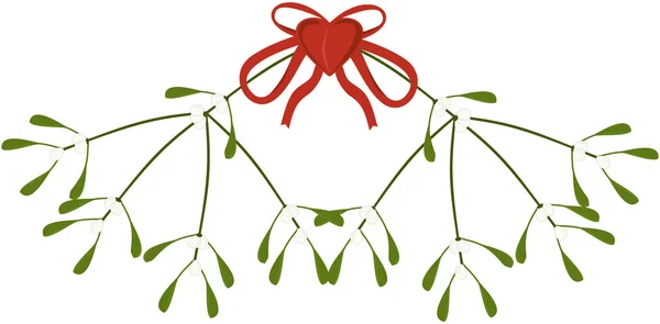 Branch of mistletoe — Stock Vector