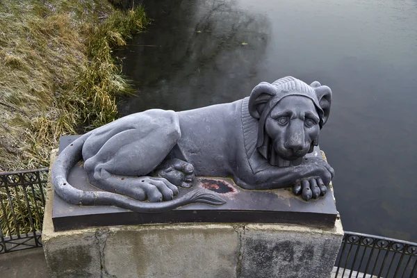 Vlakhernskoe-Kuzminki. León en el muelle de Leones —  Fotos de Stock