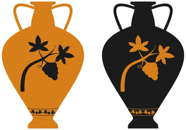 Amphora med bild av druvsorter — Stock vektor