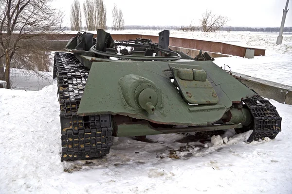 Gebrande Duitse tank — Stockfoto