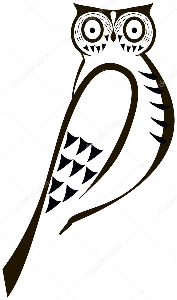 Drawings Owl Tattoo Stencils Owl Tattoo Design Stock Vector