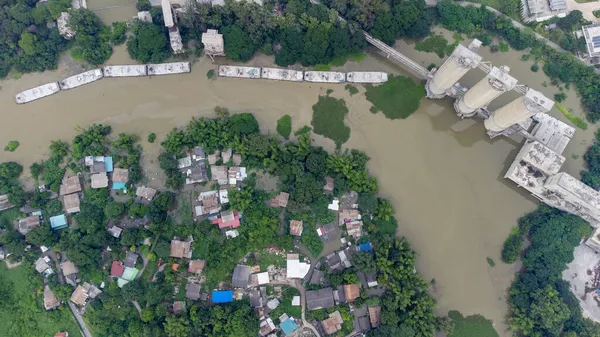 Tha Ruea Ayutthaya Tailandia Octubre 2021 Las Aguas Inundación Alcanzan — Foto de Stock