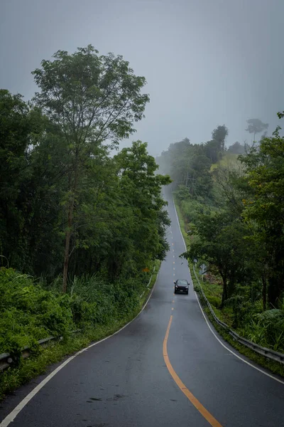 Sky Road Camino Mundo Brumoso Fondo 1715 Carretera Nan Thiland — Foto de Stock