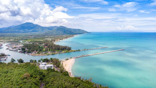 Vista Aerea Della Spiaggia Sichon Baia Fonde Con Mare Blu — Foto Stock