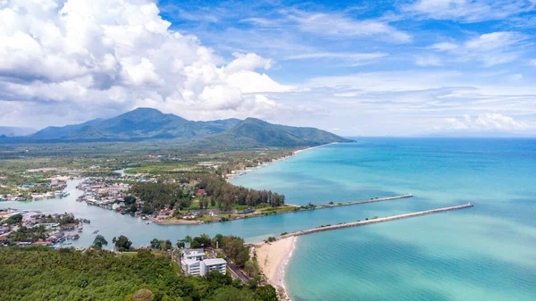 Vista Aérea Playa Sichon Bahía Mezcla Con Mar Azul Foto — Foto de Stock