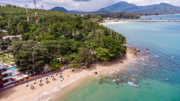 Vista Aerea Del Mare Cristallino Turchese Sulla Spiaggia Sabbiosa Sull — Foto Stock