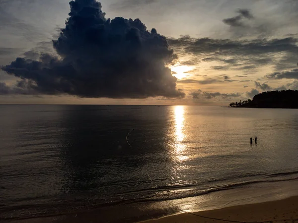 Beach Morning Sunrise Composed Golden Light Sun — Stock Photo, Image