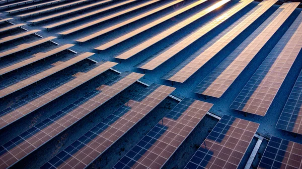 Solar Cell Solar Farm Concept Sustainable Green Energy Generate Energy — Stockfoto