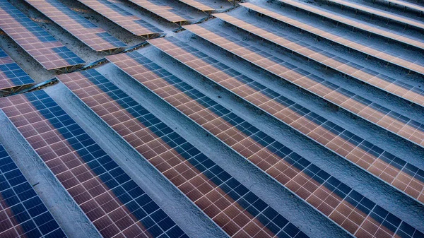 Célula Solar Granja Solar Concepto Energía Verde Sostenible Mediante Generación —  Fotos de Stock