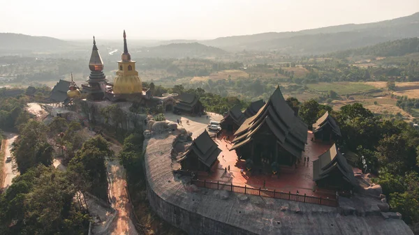 Wat Somdet Phu Ruea Ming Mueang Temple Přeletět Nad Leteckým — Stock fotografie