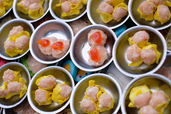 Chinese Food Dim Sum Self Service Busket Tray Background Tradition — Fotografia de Stock