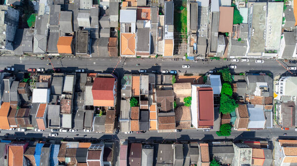 Aerial view of of Songkhla old town, Thailand