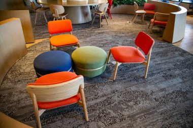 Area of Co-Working Space on social distancing with a luxury comfortable design for work as free and relax at True digital park , Thailand