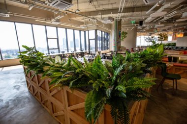 Area of Co-Working Space on social distancing with a luxury comfortable design for work as free and relax at True digital park , Thailand. Concept of creative cooperates workspace.