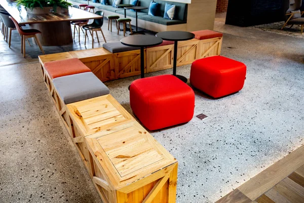 Area of Co-Working Space on social distancing with a luxury comfortable design for work as free and relax at True digital park , Thailand. Concept of creative cooperates workspace.