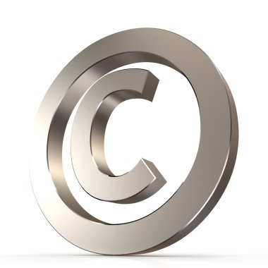 parlak metal telif hakkı işareti