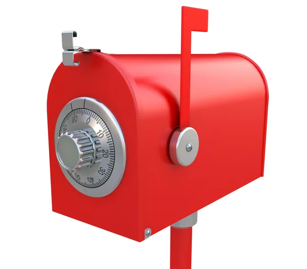 Beveiliging van postvak. stalen mailbox met cijferslot. — Stockfoto
