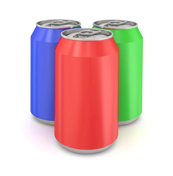 Renkli alüminyum kutular — Stok fotoğraf