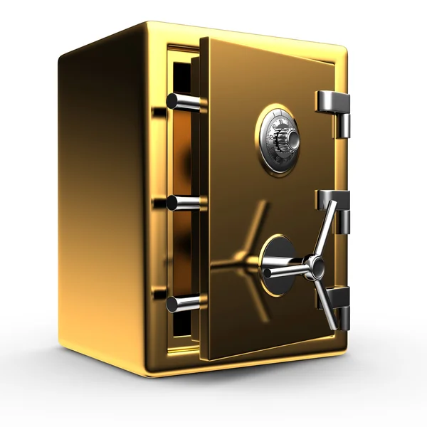 Offener Goldsafe — Stockfoto