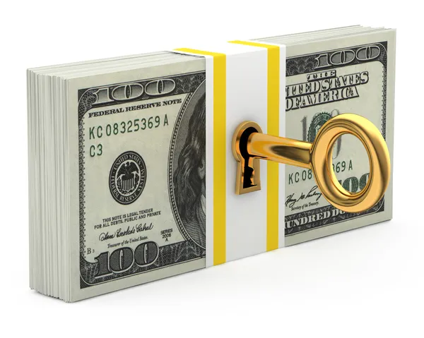 Key and money — Stock Photo, Image