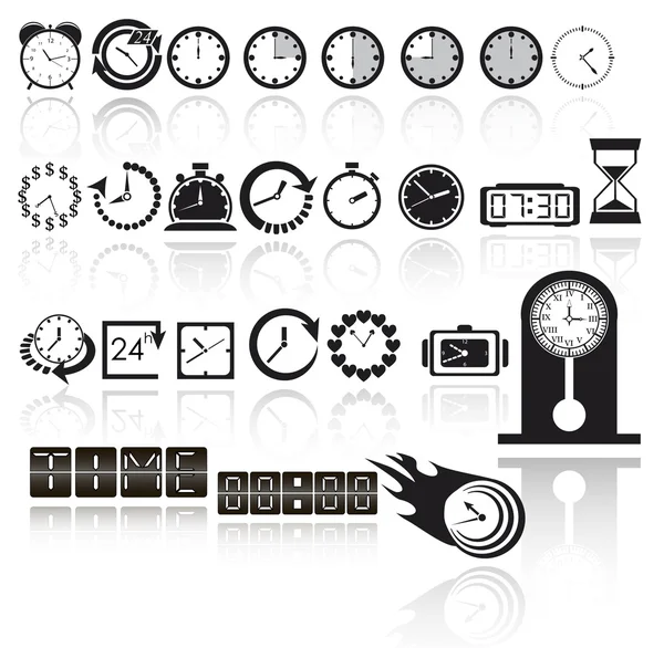 Набор значков часов — стоковый вектор
