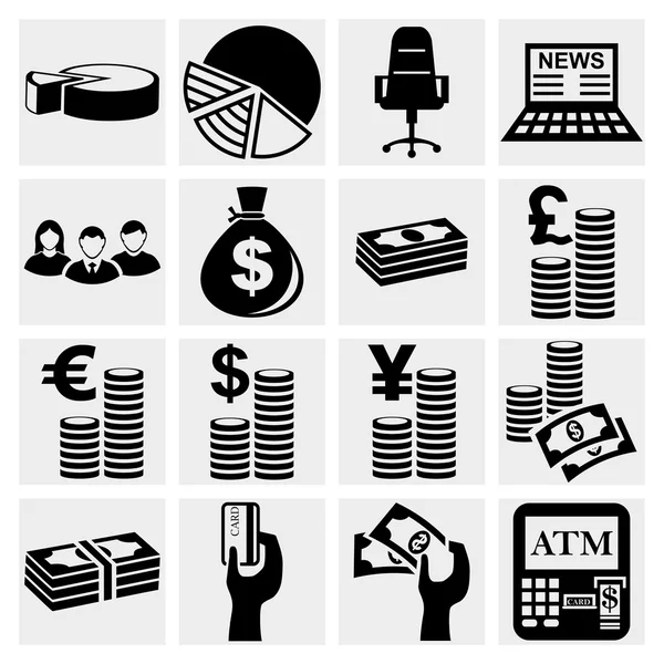 Geld icons set — Stockvector