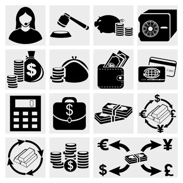 Conjunto de ícones financeiros — Vetor de Stock