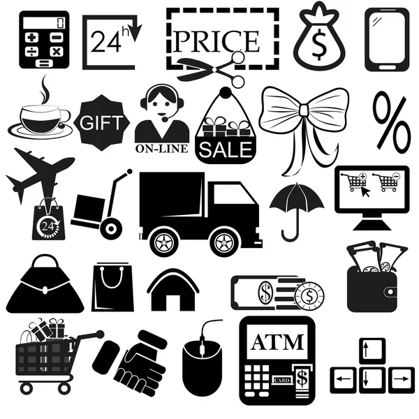 Zakupy zestaw ikon — Wektor stockowy