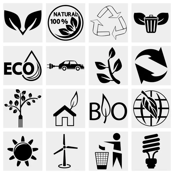 Eco logische pictogrammen set — Stockvector