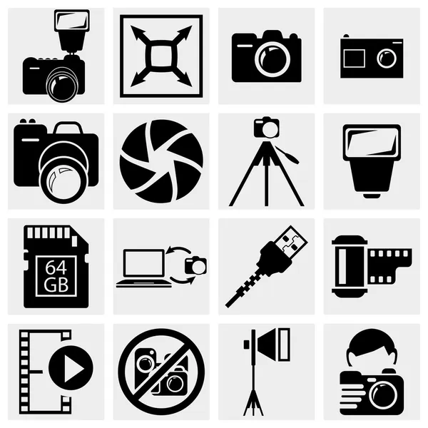 Fotografie pictogrammen — Stockvector