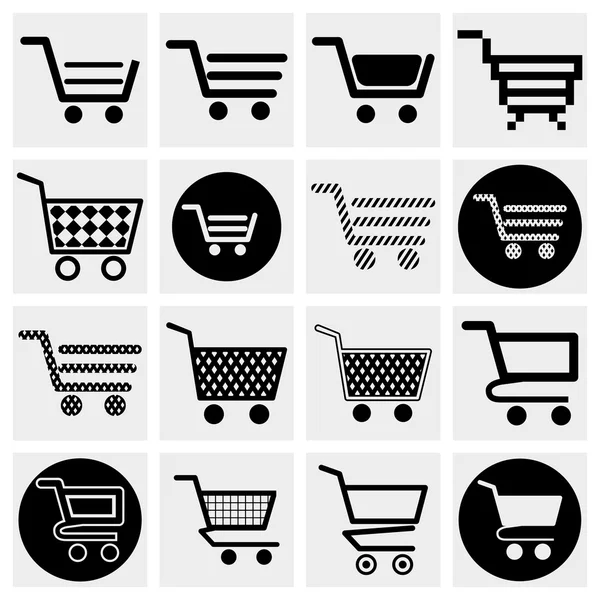 Collection of vector shopping cart vector icons set. — Stock Vector