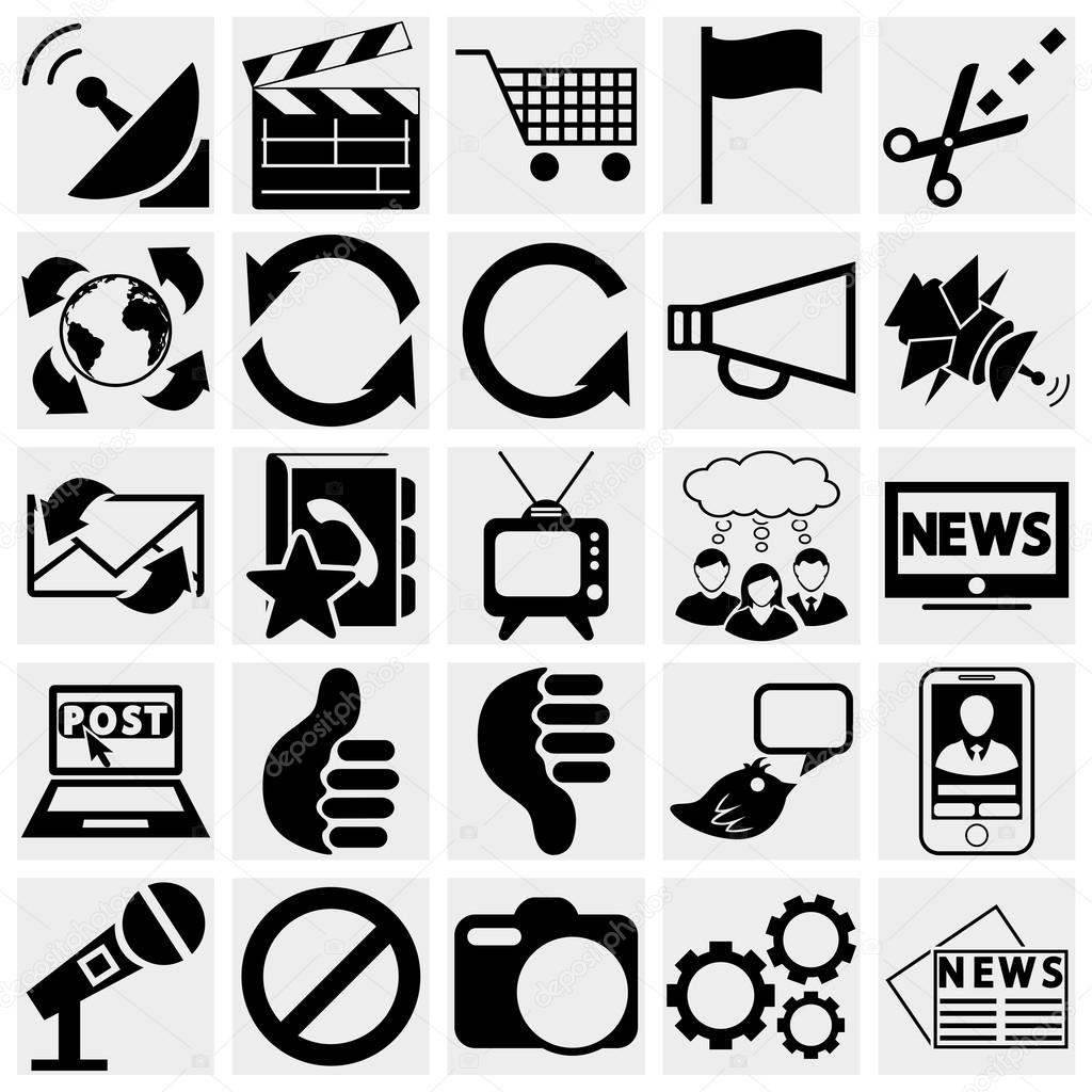 Media and communication icons.