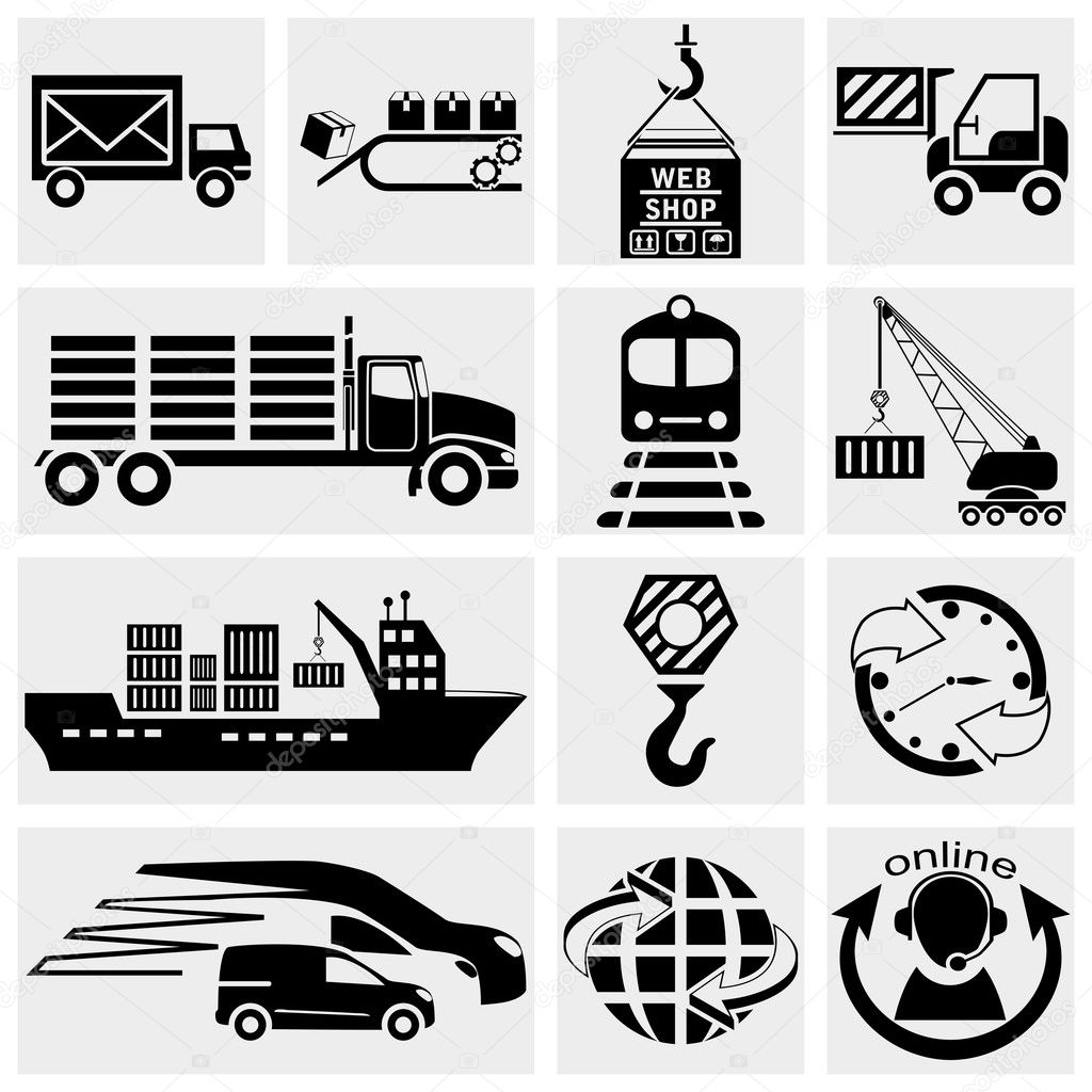 Web icon, internet icon, business icon, supply chain, shipping, shopping and industry icons set. Vector icon.