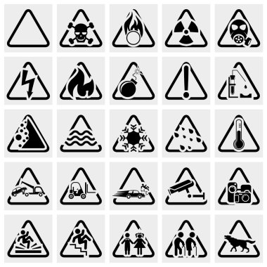 tehlike uyarı sembolleri. vektör Icon set.