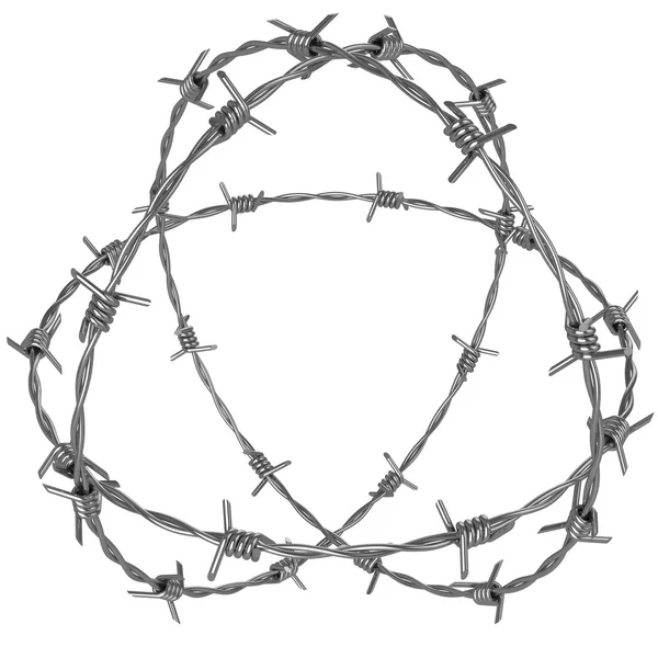 Three rotating circle of barbed wire — Stock Photo, Image