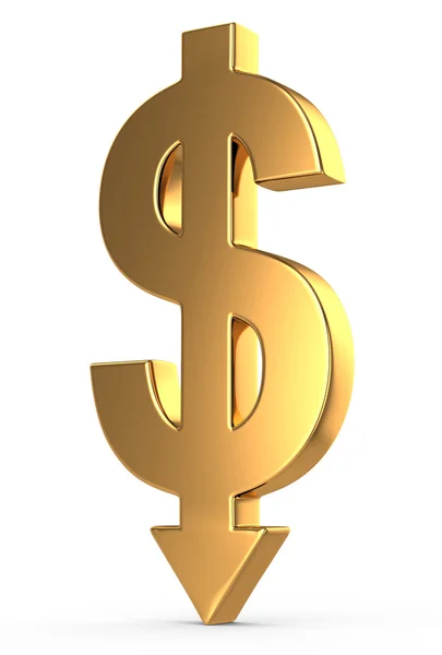3D altın dolar işareti — Stok fotoğraf